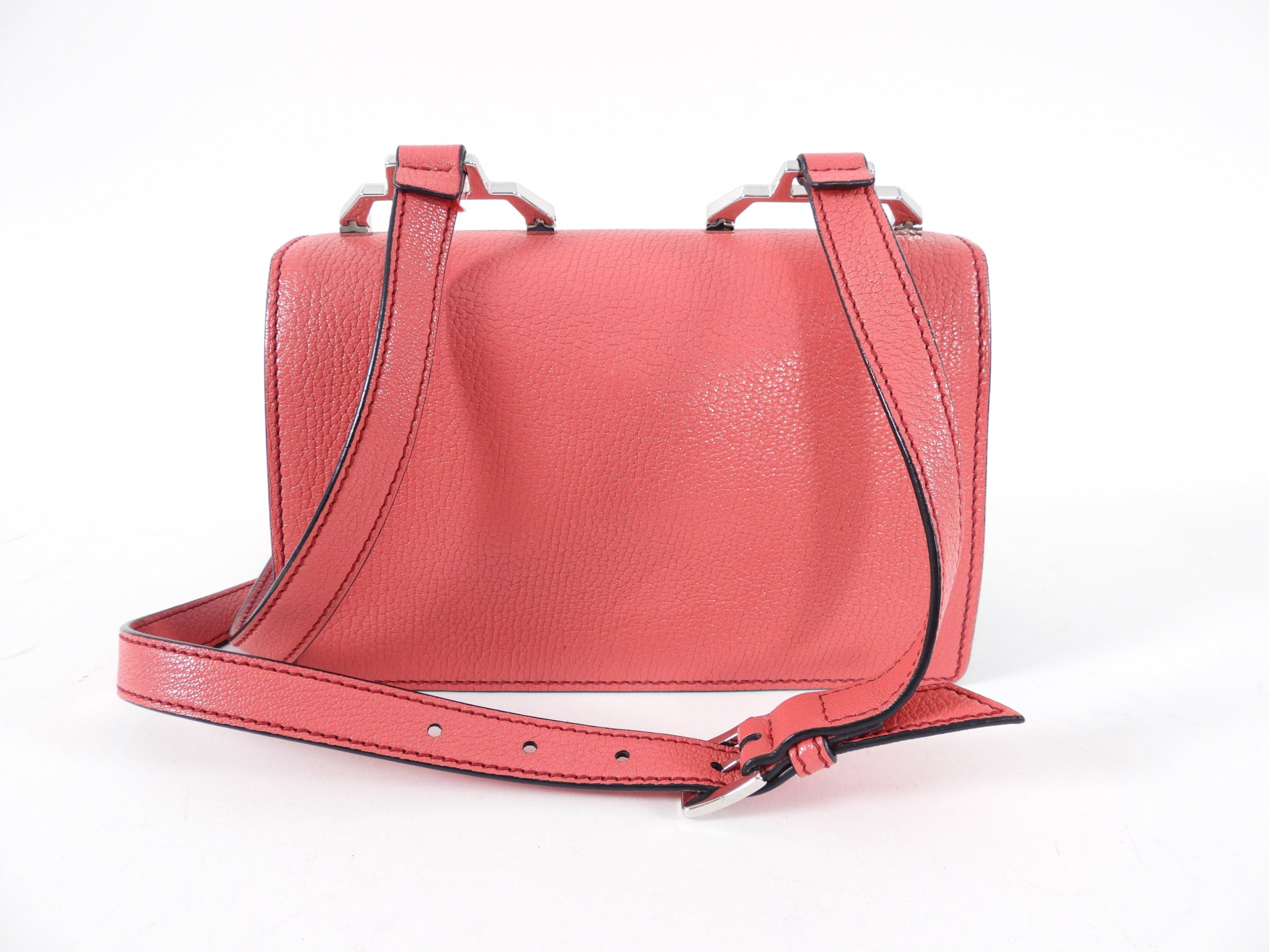 Miu Miu Pink Small Logo Flap Madras Crossbody Bag