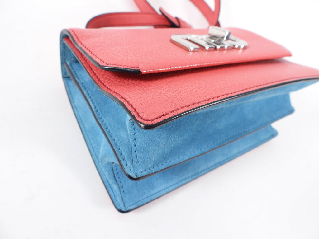 Miu Miu Pink Small Logo Flap Madras Crossbody Bag