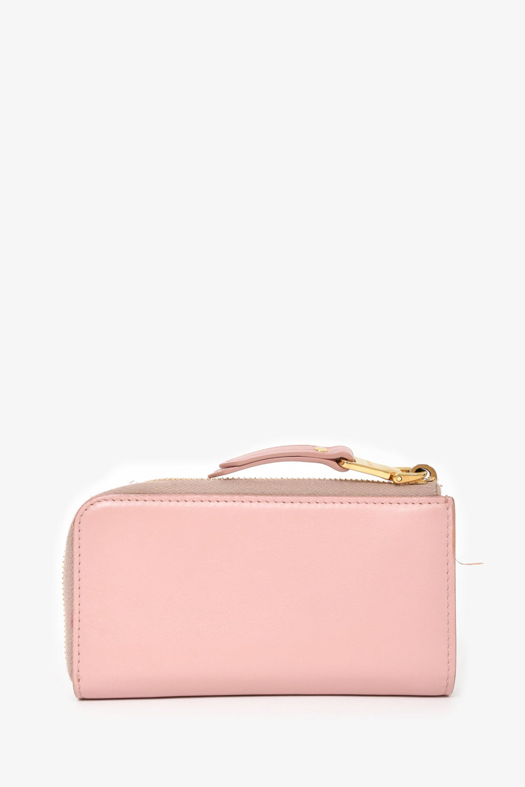 Miu Miu Pink Leather Bow Small Zip Wallet