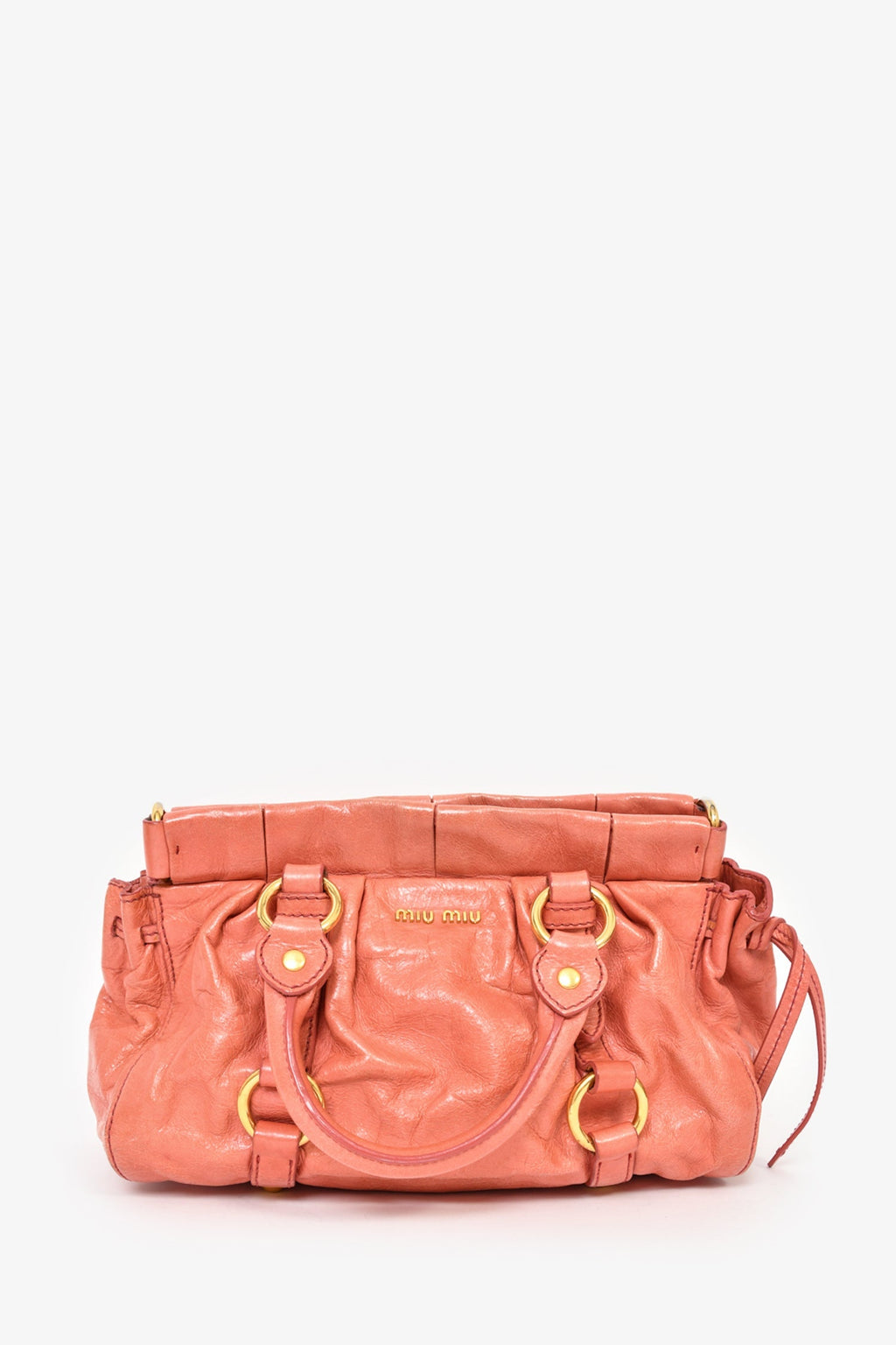 Miu Miu Pink Leather Mini Top Handle with Strap