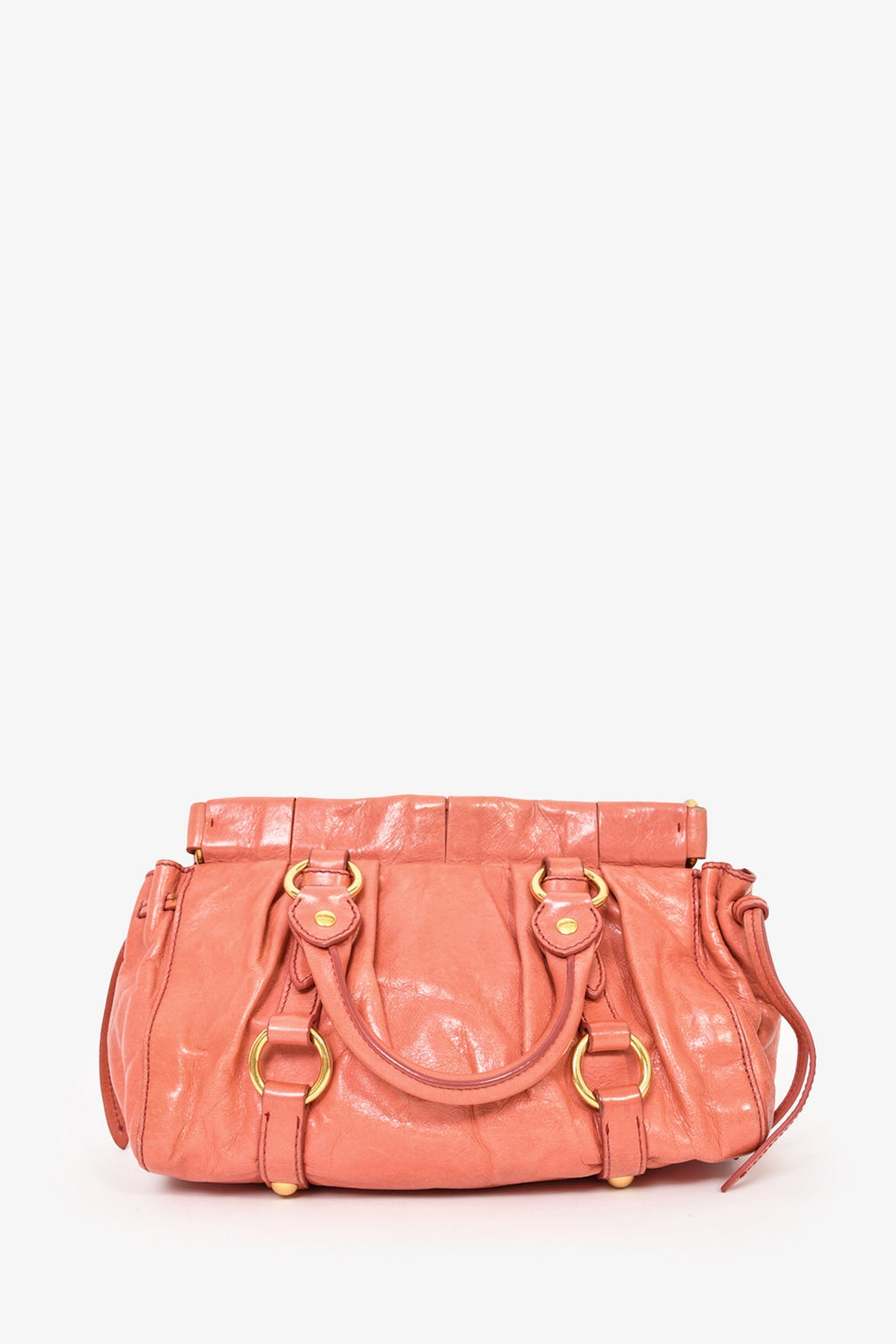 Miu Miu Pink Leather Mini Top Handle with Strap