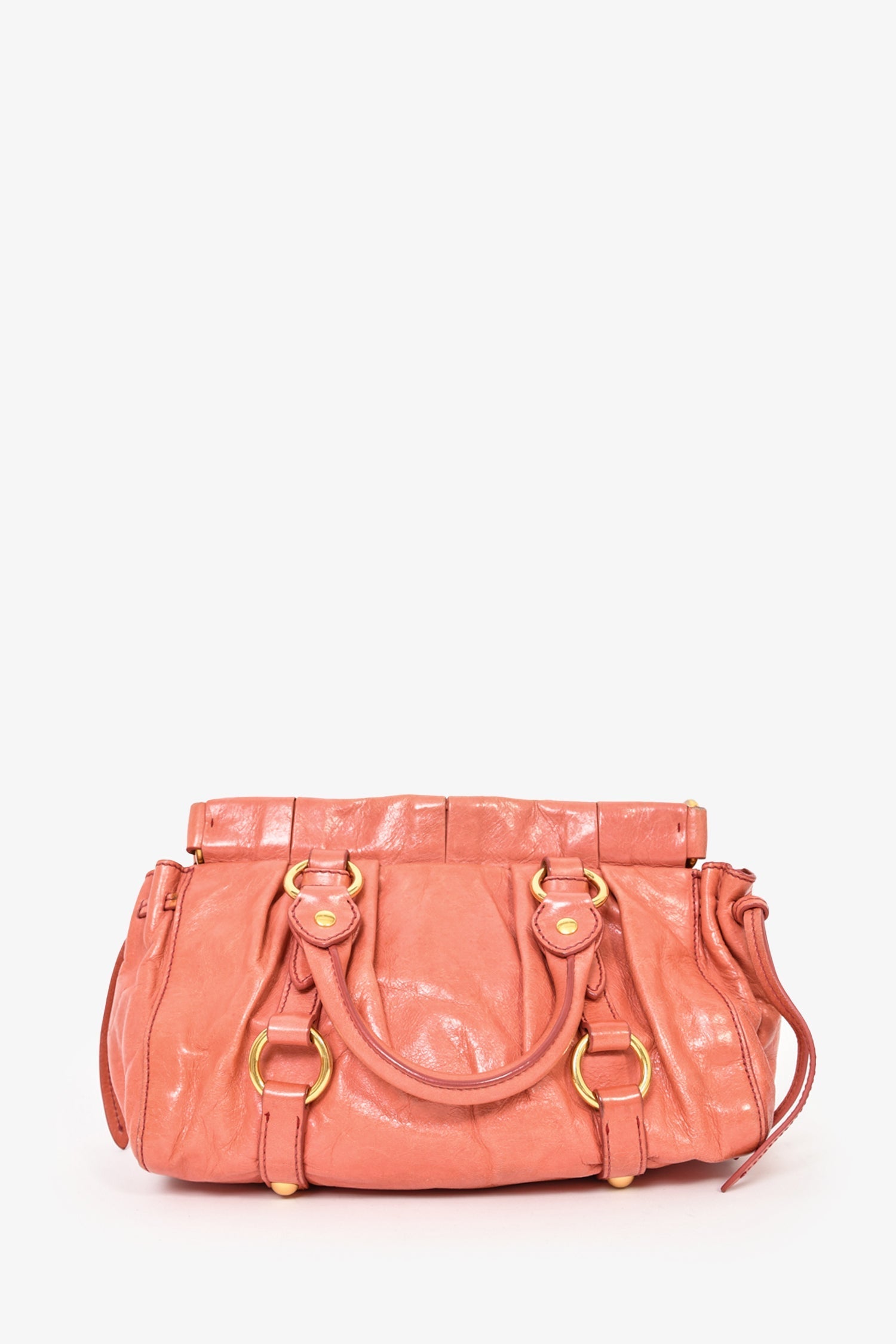 Miu Miu Pink Leather Mini Top Handle with Strap