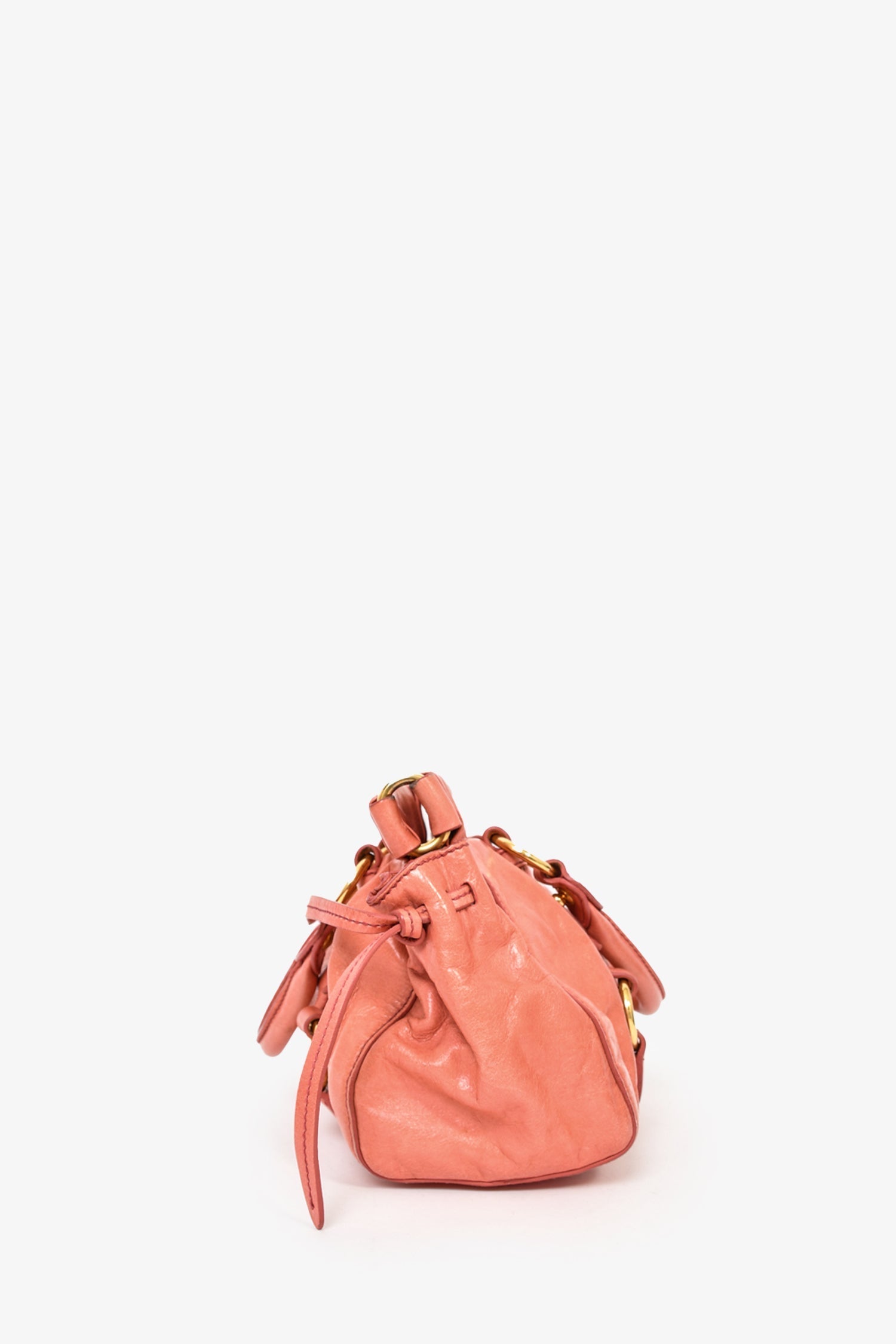 Miu Miu Pink Leather Mini Top Handle with Strap