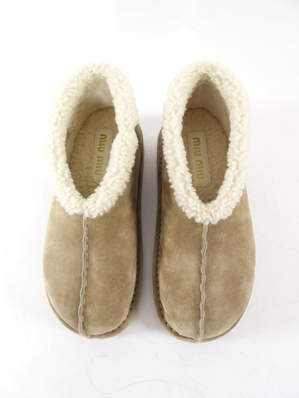 Miu Miu Beige Winter Shearling Boots - 37