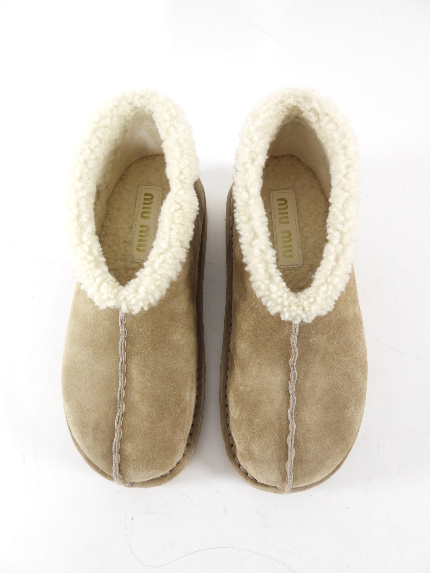 Miu Miu Beige Winter Shearling Boots - 37