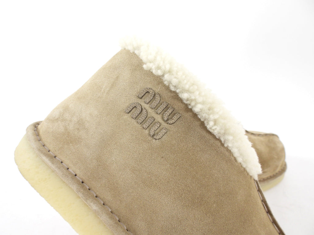 Miu Miu Beige Winter Shearling Boots - 37