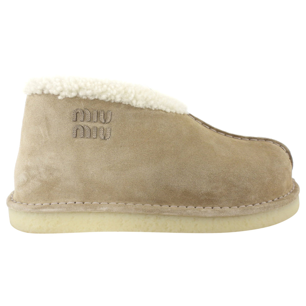 Miu Miu Beige Winter Shearling Boots - 37