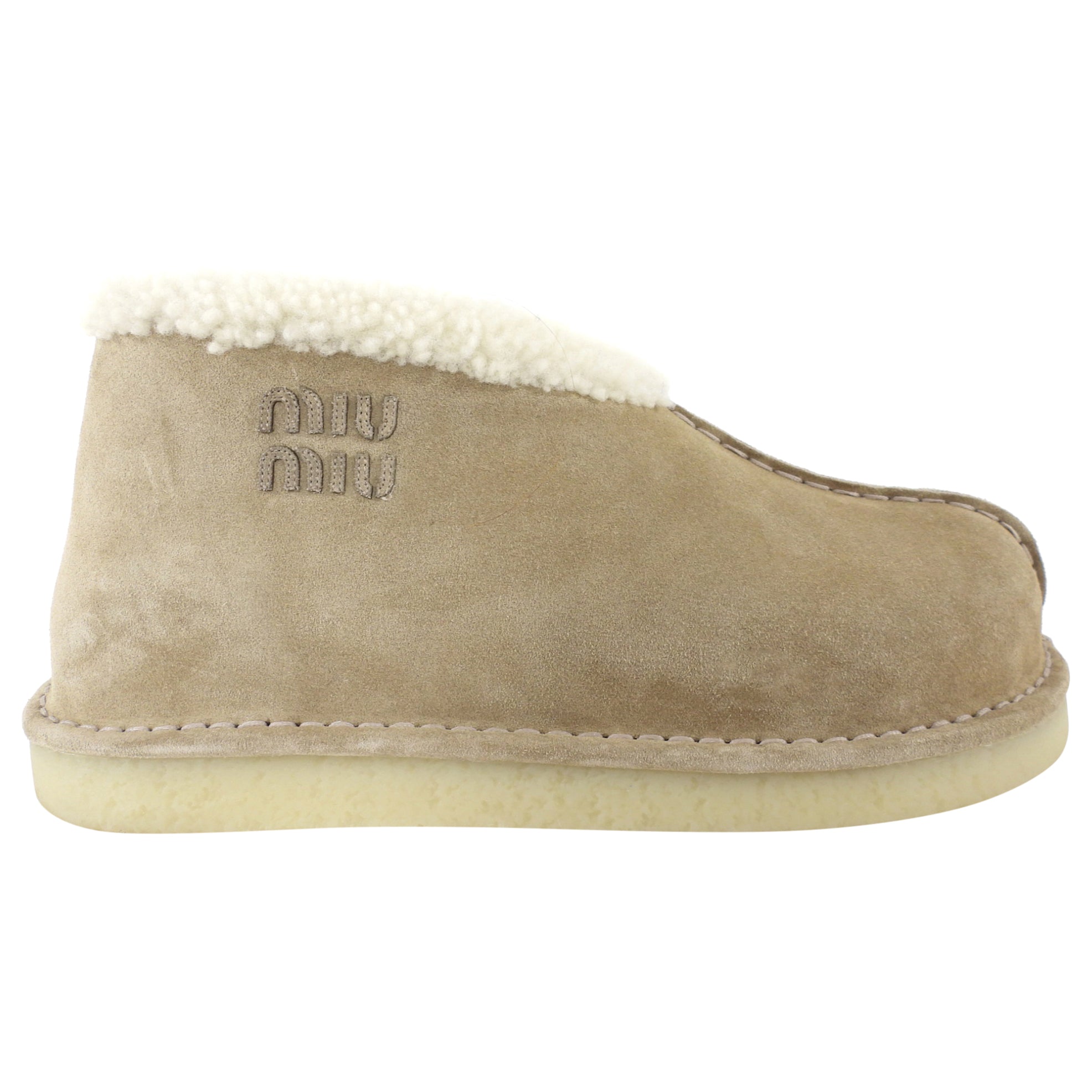 Miu Miu Beige Winter Shearling Boots - 37
