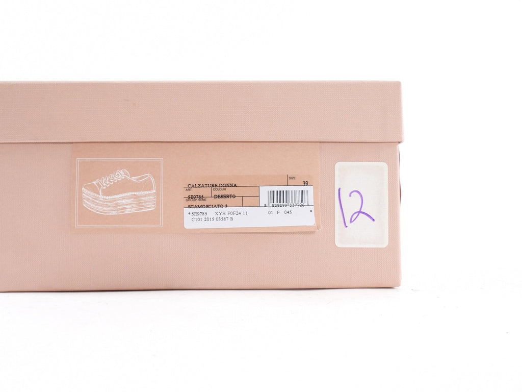 Miu Miu Beige Suede Platform Espadrille Shoes - 39