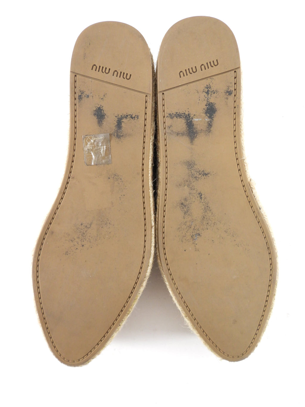 Miu Miu Beige Suede Platform Espadrille Shoes - 39