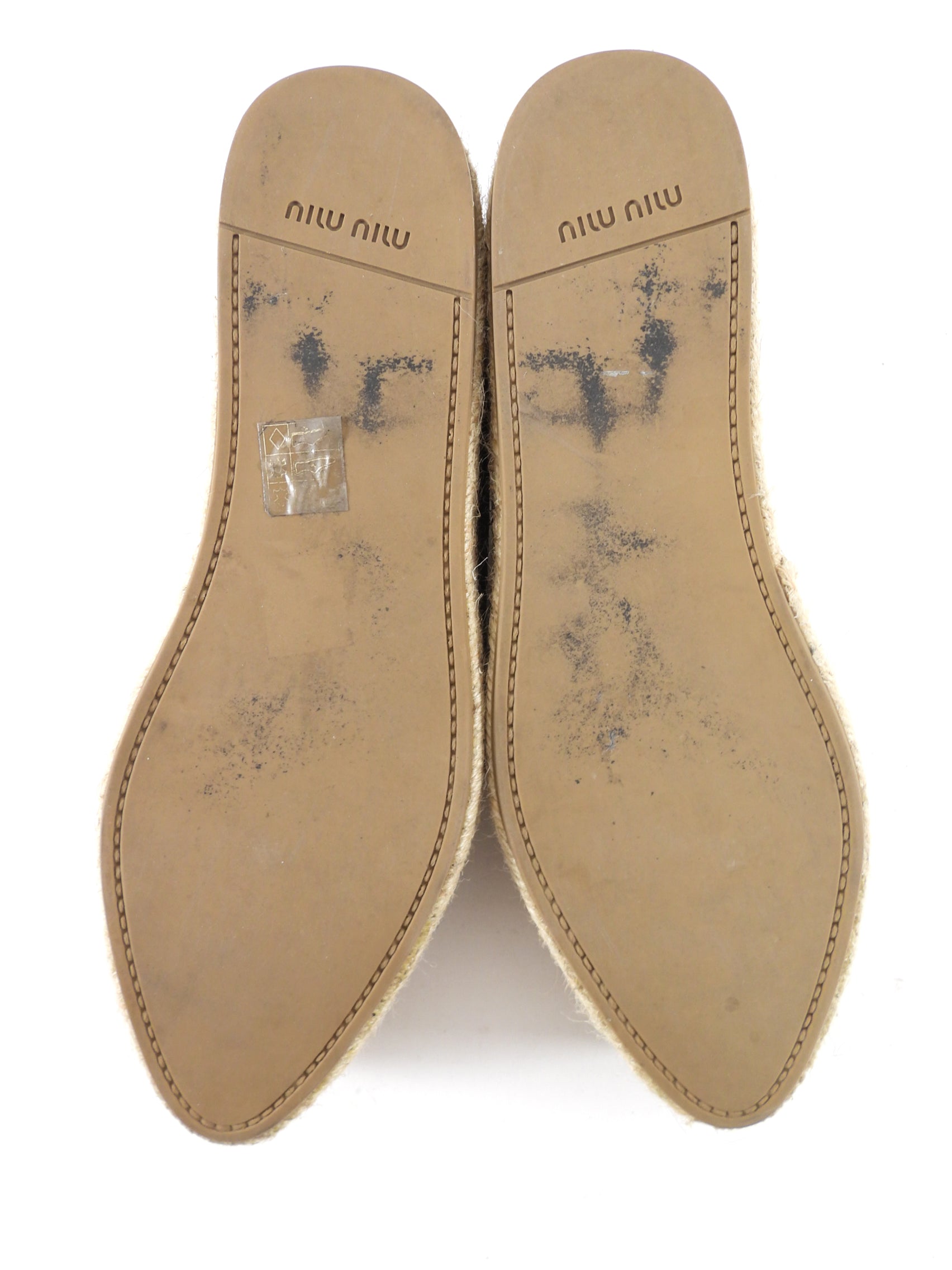 Miu Miu Beige Suede Platform Espadrille Shoes - 39