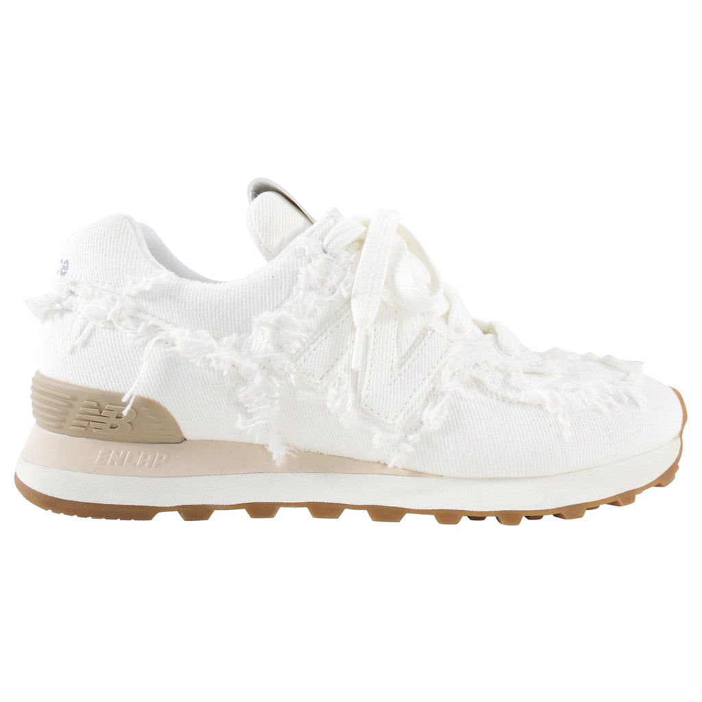 Miu Miu x New Balance White Frayed Denim Sneakers - 37