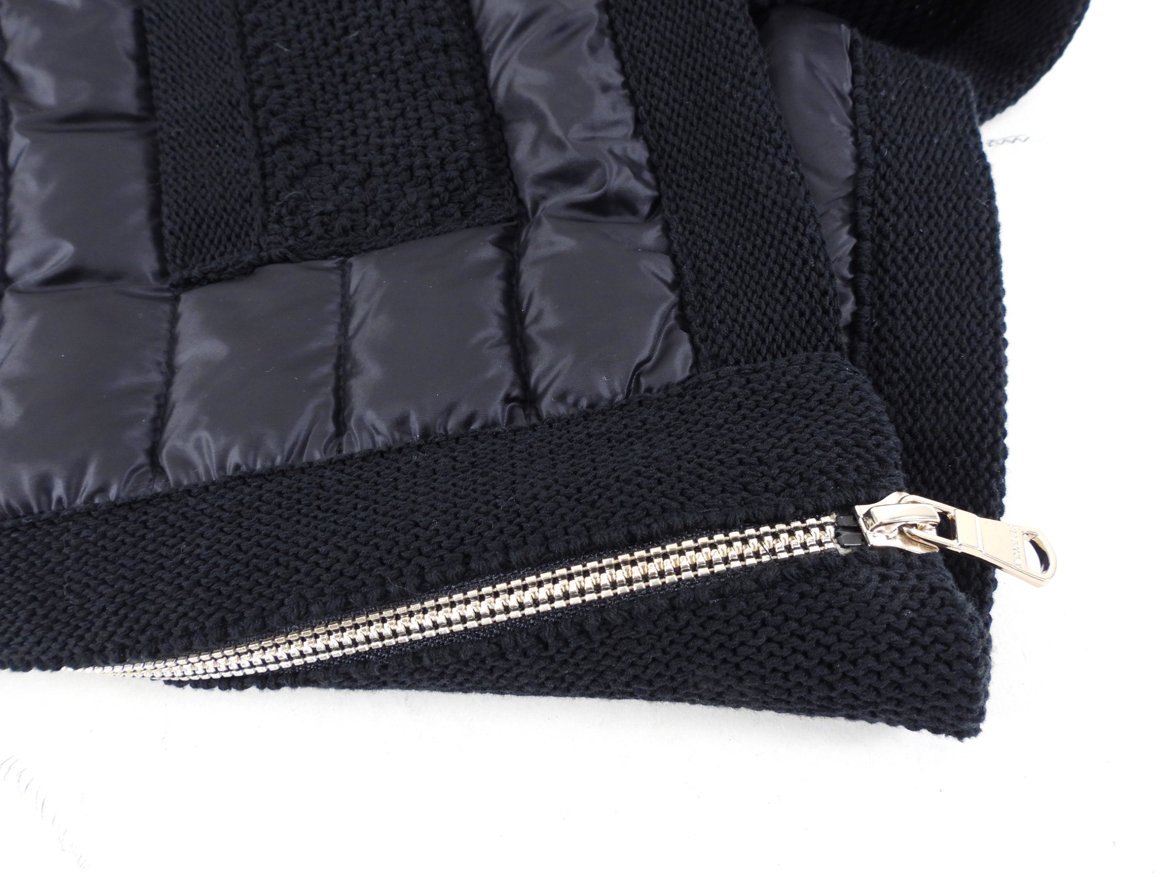 Moncler Down Quilt Padded Combo Knit igan Sweater - S/M - US 4/6
