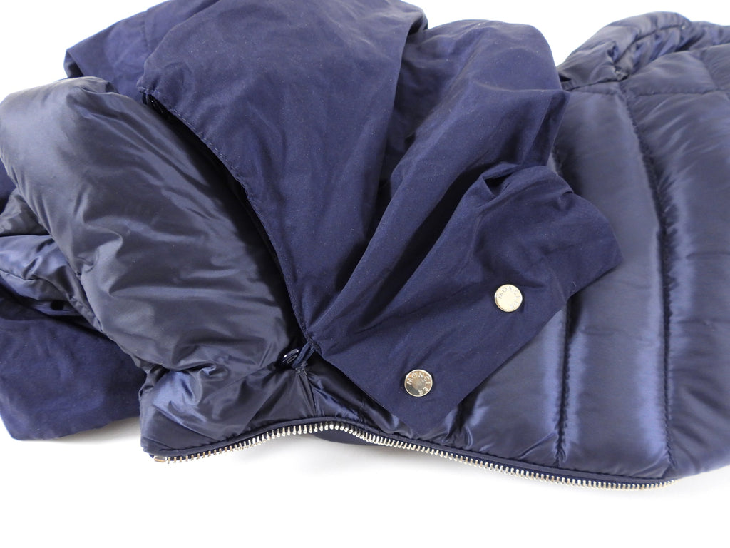 Moncler Navy Light Down Daurade Ruffle Hood Coat - 4/6