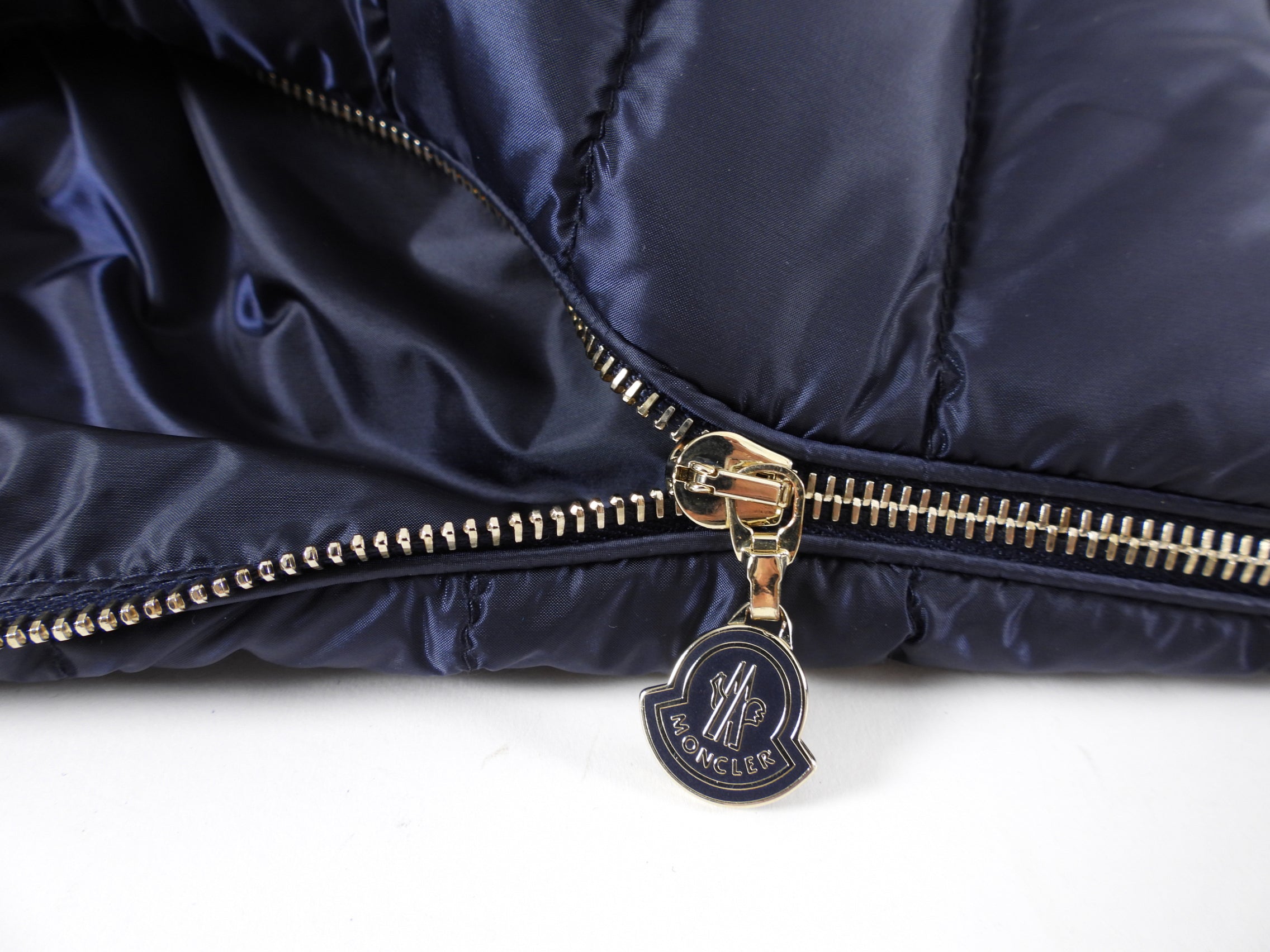 Moncler Navy Light Down Daurade Ruffle Hood Coat - 4/6
