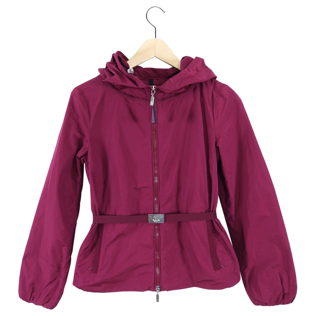 Moncler Gazonette Magenta Light Spring Hooded Ruffle Jacket - XS / 2