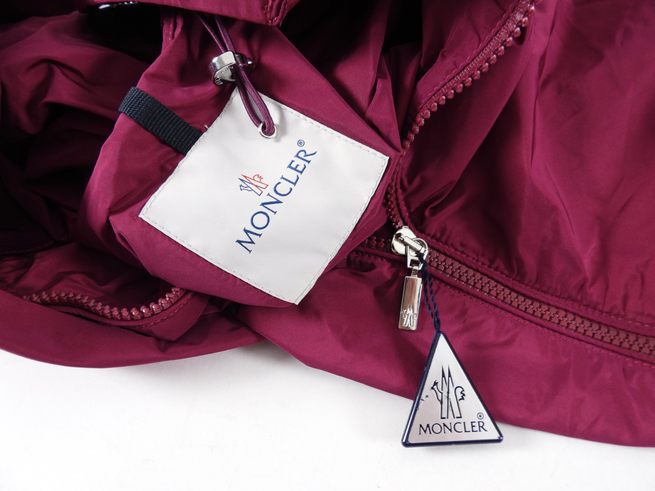 Moncler Gazonette Magenta Light Spring Hooded Ruffle Jacket - XS / 2