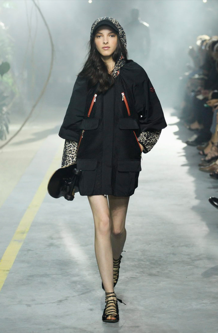 Moncler Gamme Rouge Midnight Navy Clarice Mesh Zip Coat - M (6/8)
