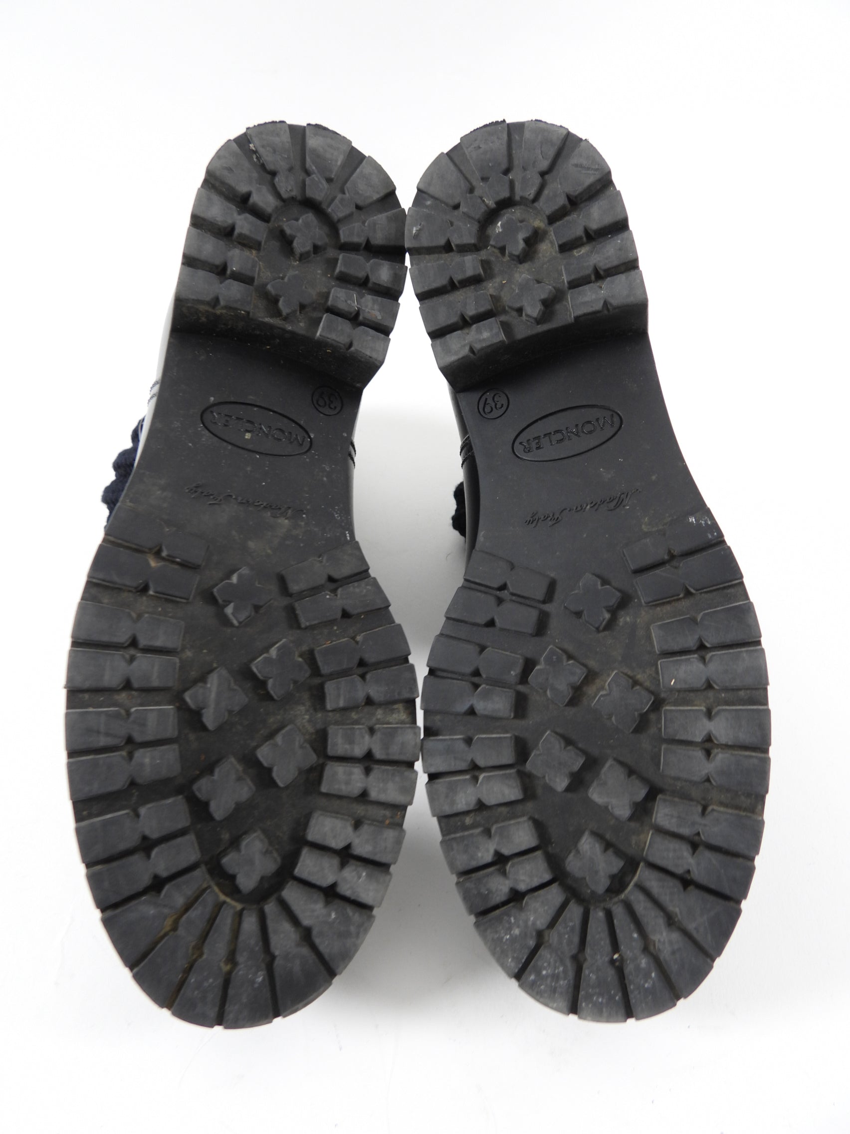 Moncler Black Rubber Rain Boot with Knit Tops - 8