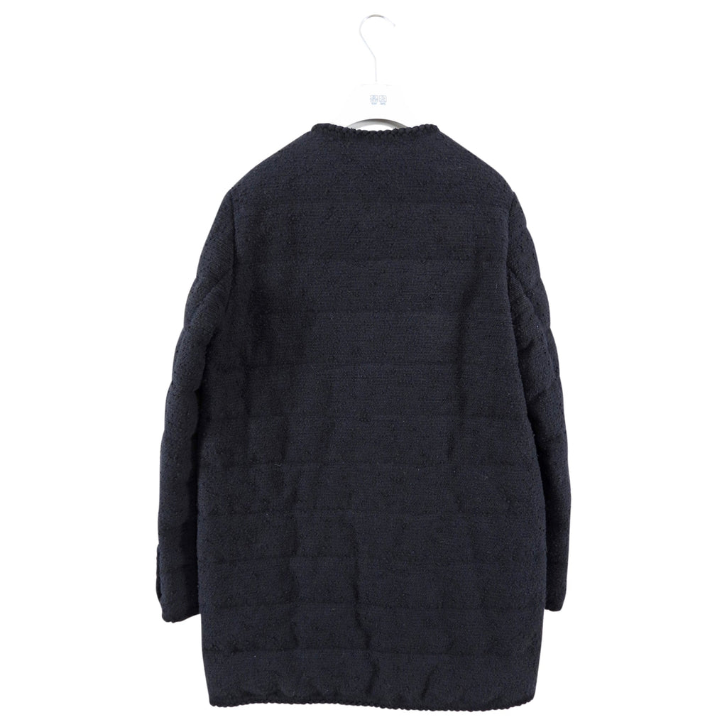 Moncler Black Epafo Tweed Padded Coat with Gold Buttons - 2 (6/8)