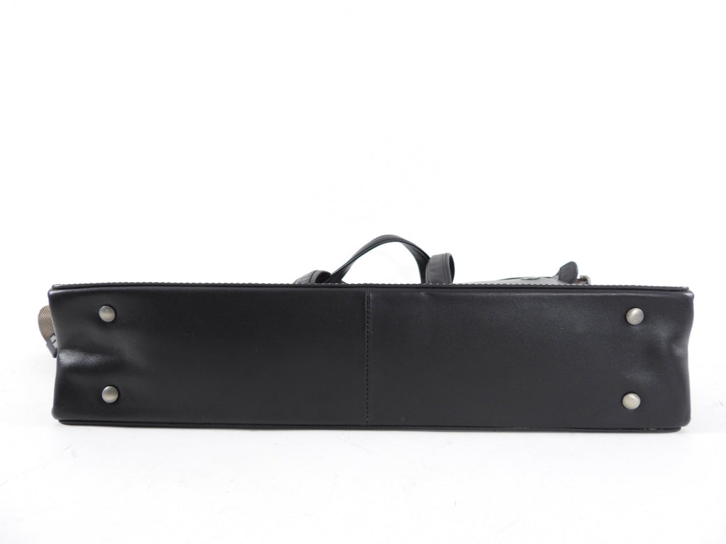Mont Blanc Black Leather Slim Executive Briefcase Work Bag