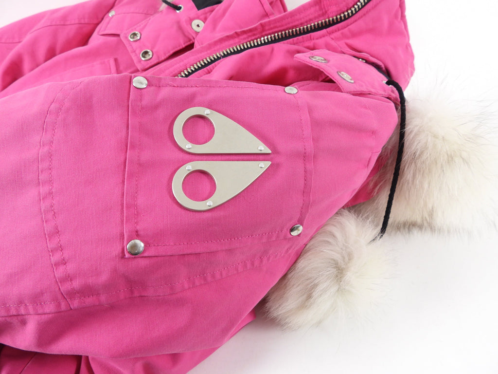 Mooseknuckles Pink Short Hooded Parka Jacket - L / 8