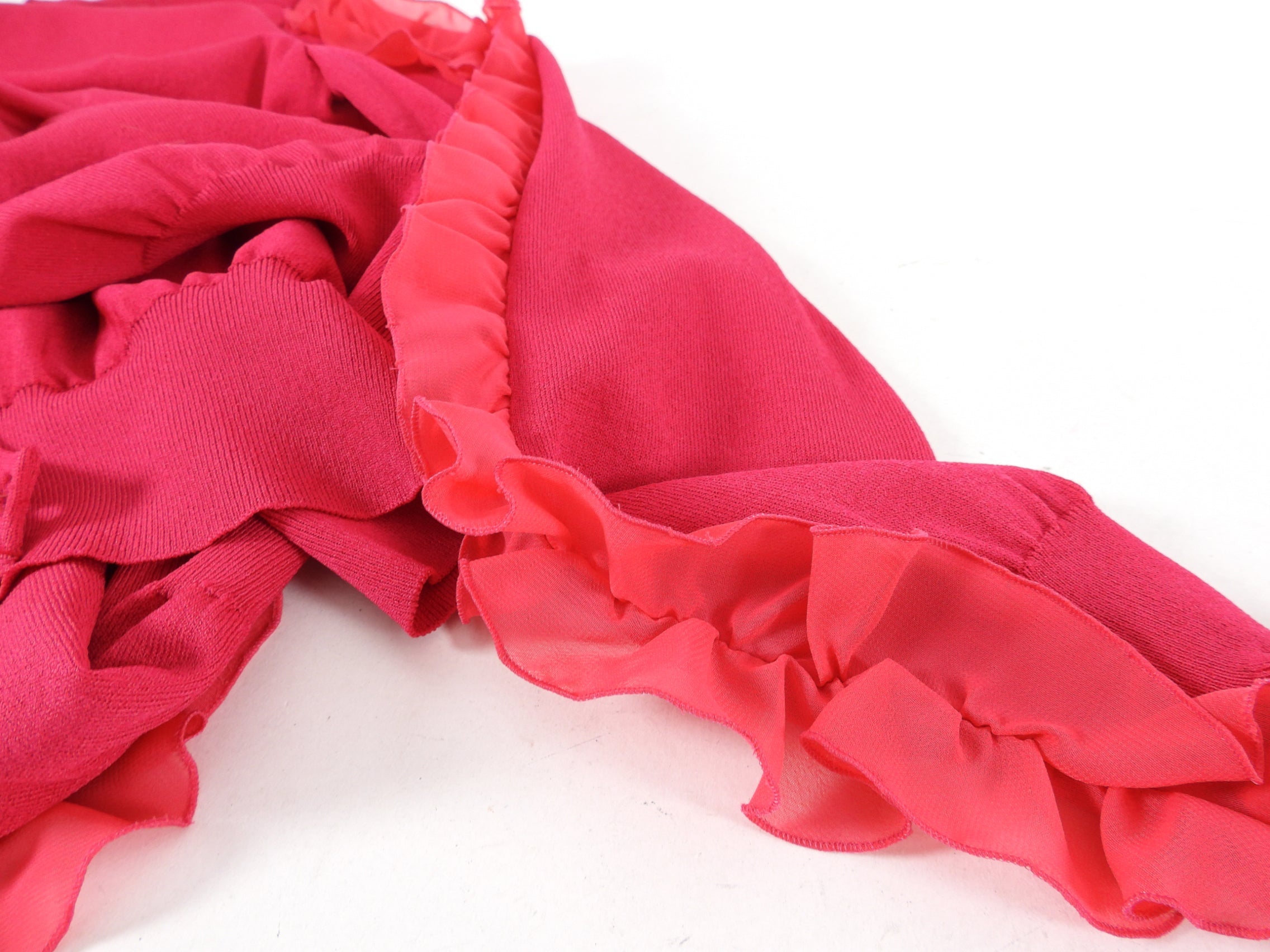 Moschino Boutique Cherry Pink Knit Ruffle igan - IT42 / USA 6