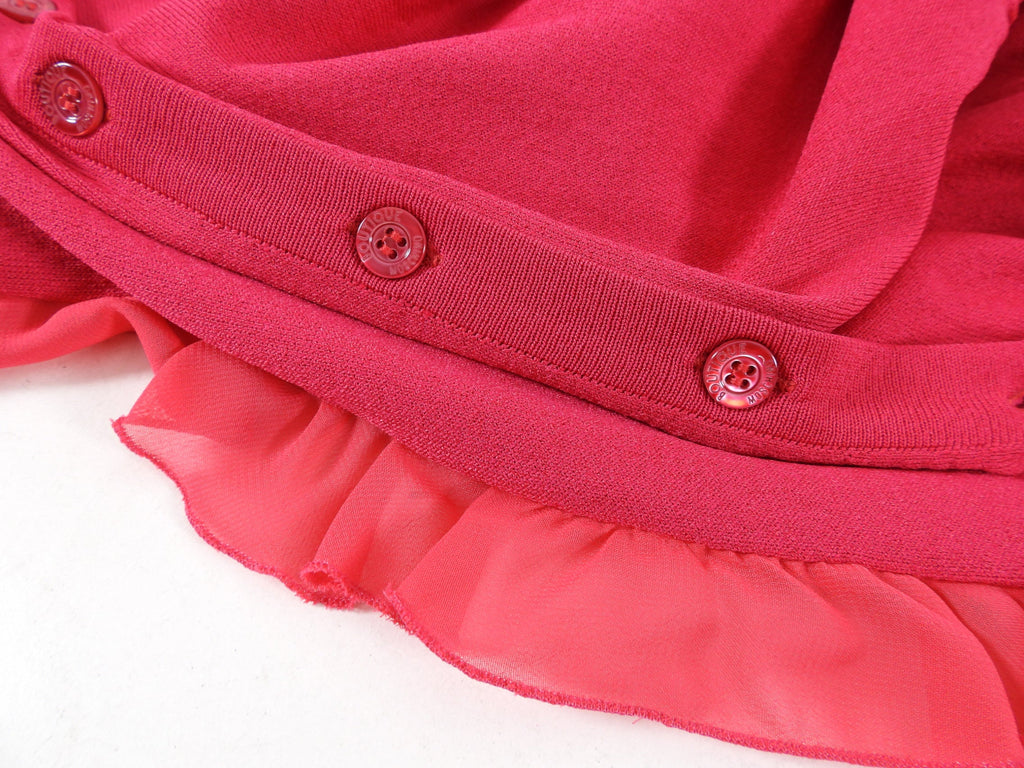 Moschino Boutique Cherry Pink Knit Ruffle igan - IT42 / USA 6