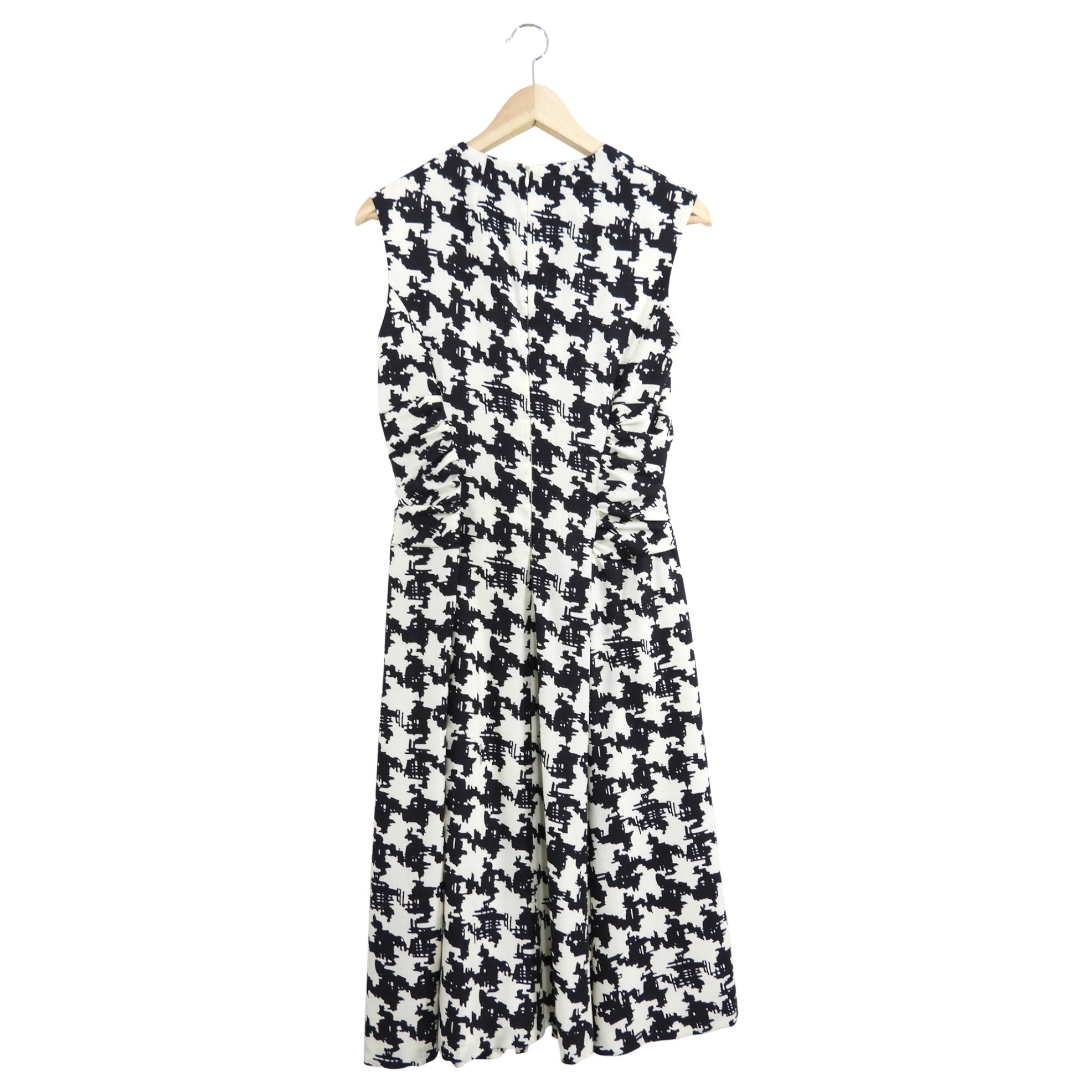 Moschino Ivory and Black Wool Houndstooth Sleeveless Dress - XS (2/4)