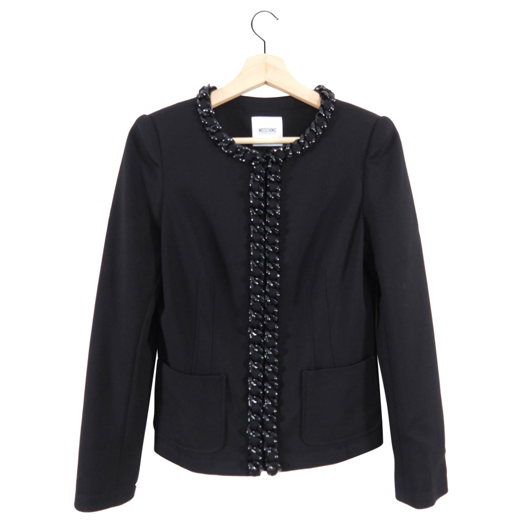 Moschino Cheap & Chic Black Chain Detail Jacket - IT40 / USA 4