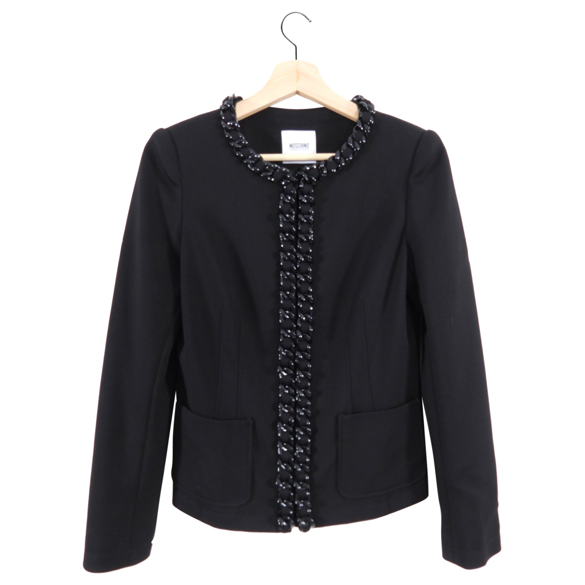 Moschino Cheap & Chic Black Chain Detail Jacket - IT40 / USA 4