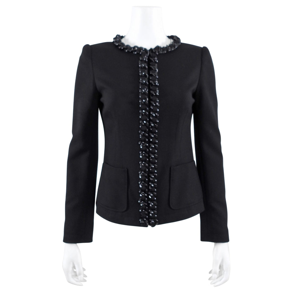 Moschino Cheap & Chic Black Chain Detail Jacket - IT40 / USA 4