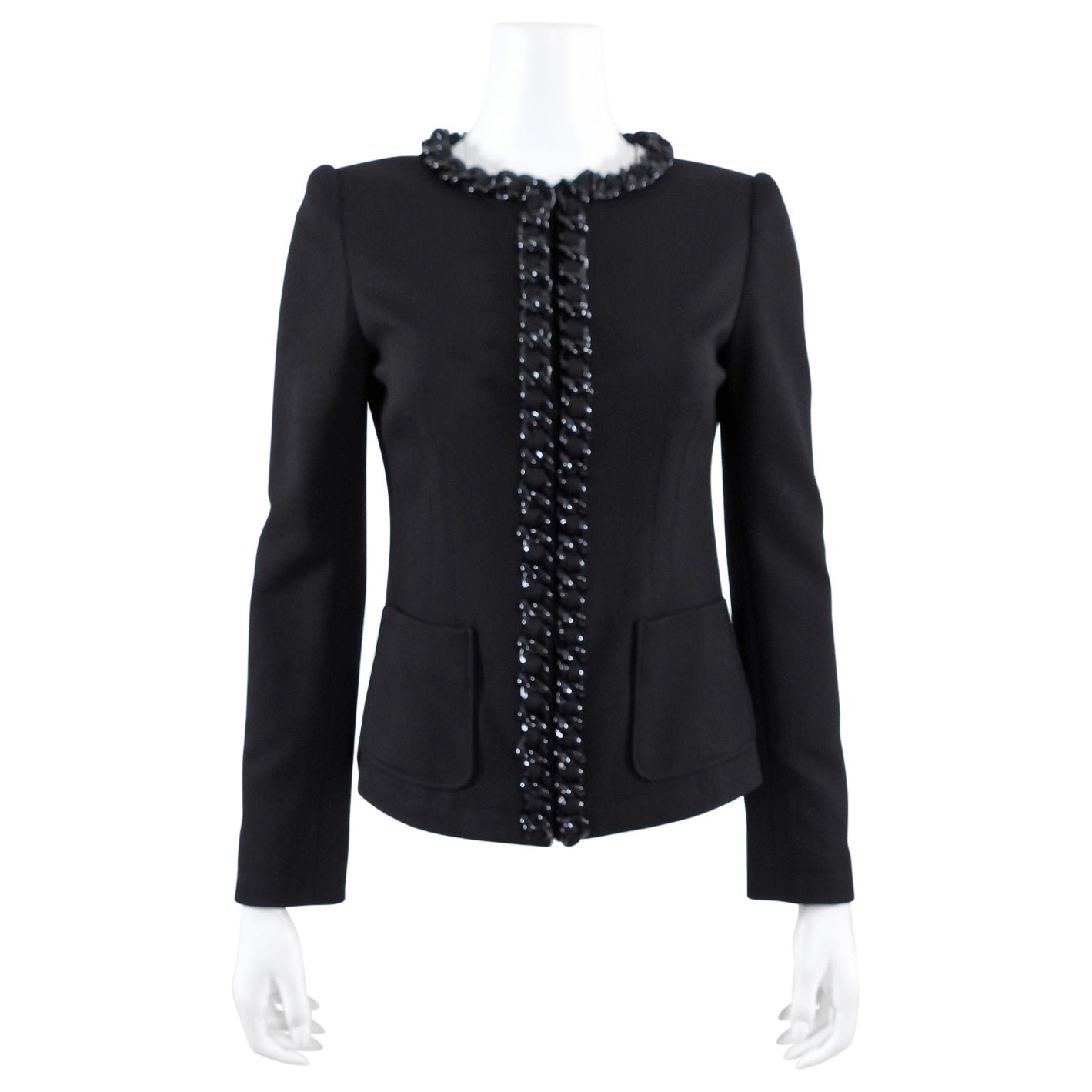 Moschino Cheap & Chic Black Chain Detail Jacket - IT40 / USA 4