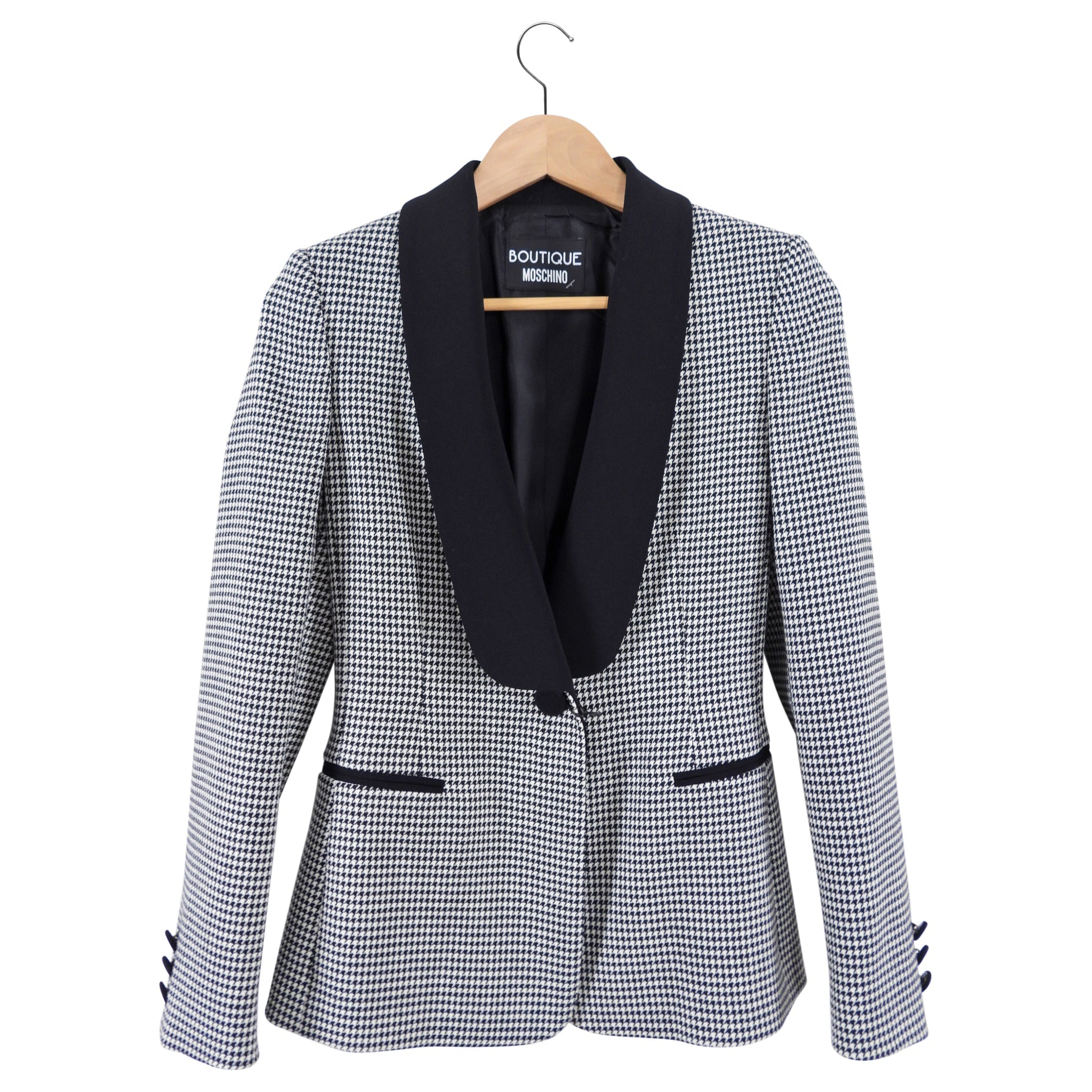 Moschino Boutique Houndstooth Wool Pants Suit - IT40 / USA 4