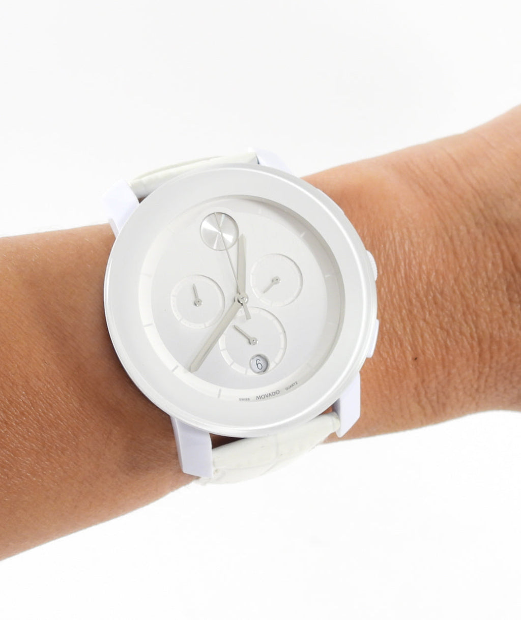 Movado Bold White Large Wrist Watch