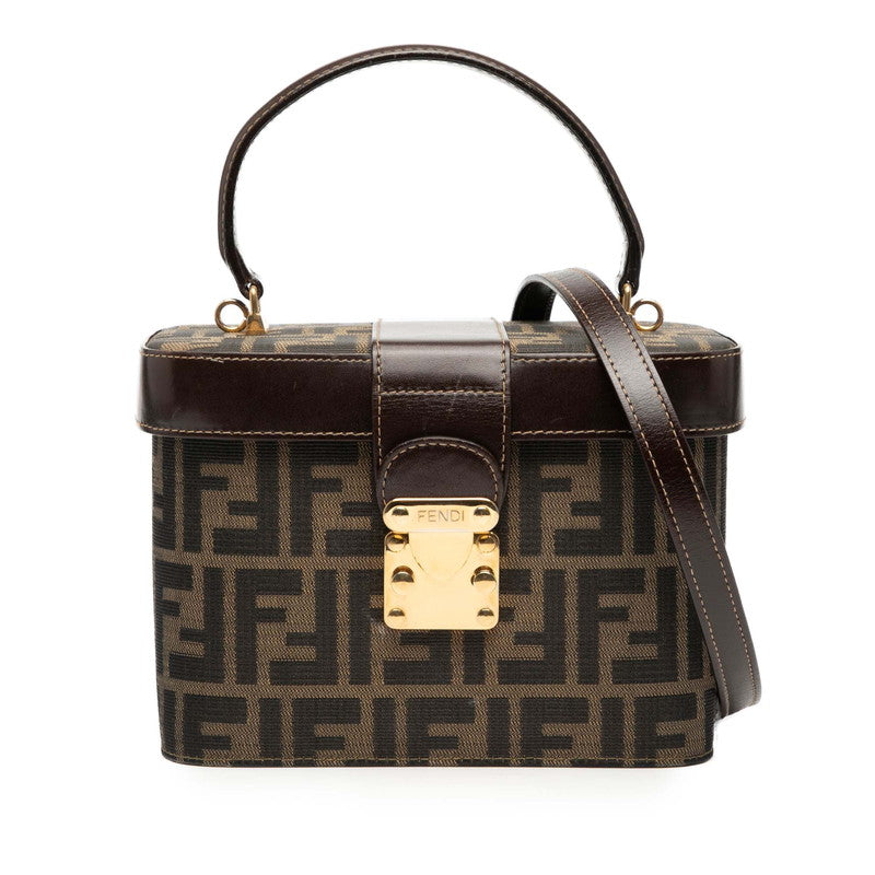 Fendi Zucca Canvas Leather 2way Shoulder Bag