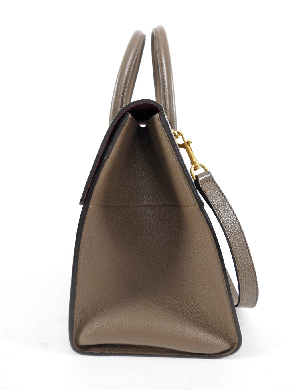 Mulberry Taupe Grained Leather Bayswater Bag With Strap