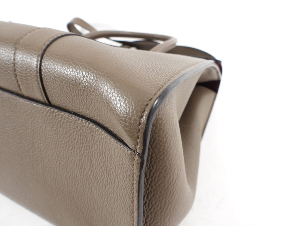 Mulberry Taupe Grained Leather Bayswater Bag With Strap