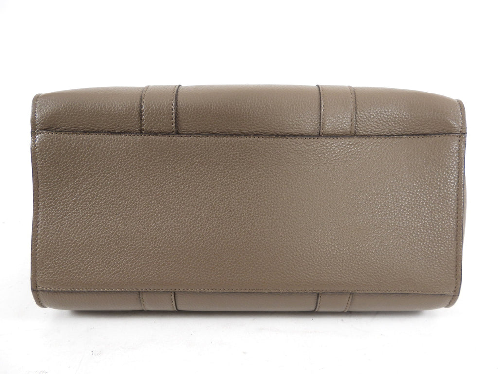 Mulberry Taupe Grained Leather Bayswater Bag With Strap