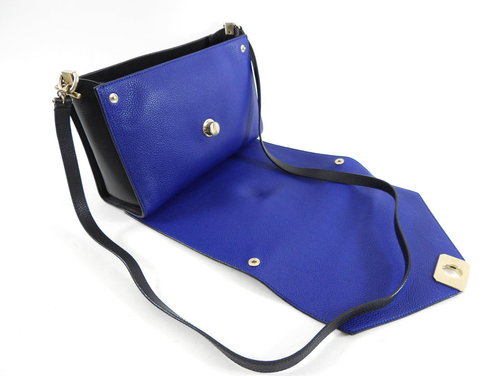 Mulberry Delphie Reversible Black and Cobalt Blue Crossbody Bag