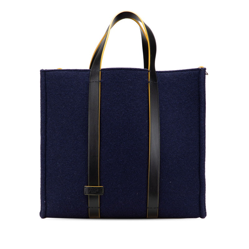 Fendi 7VA390 Wool Leather Tote Bag