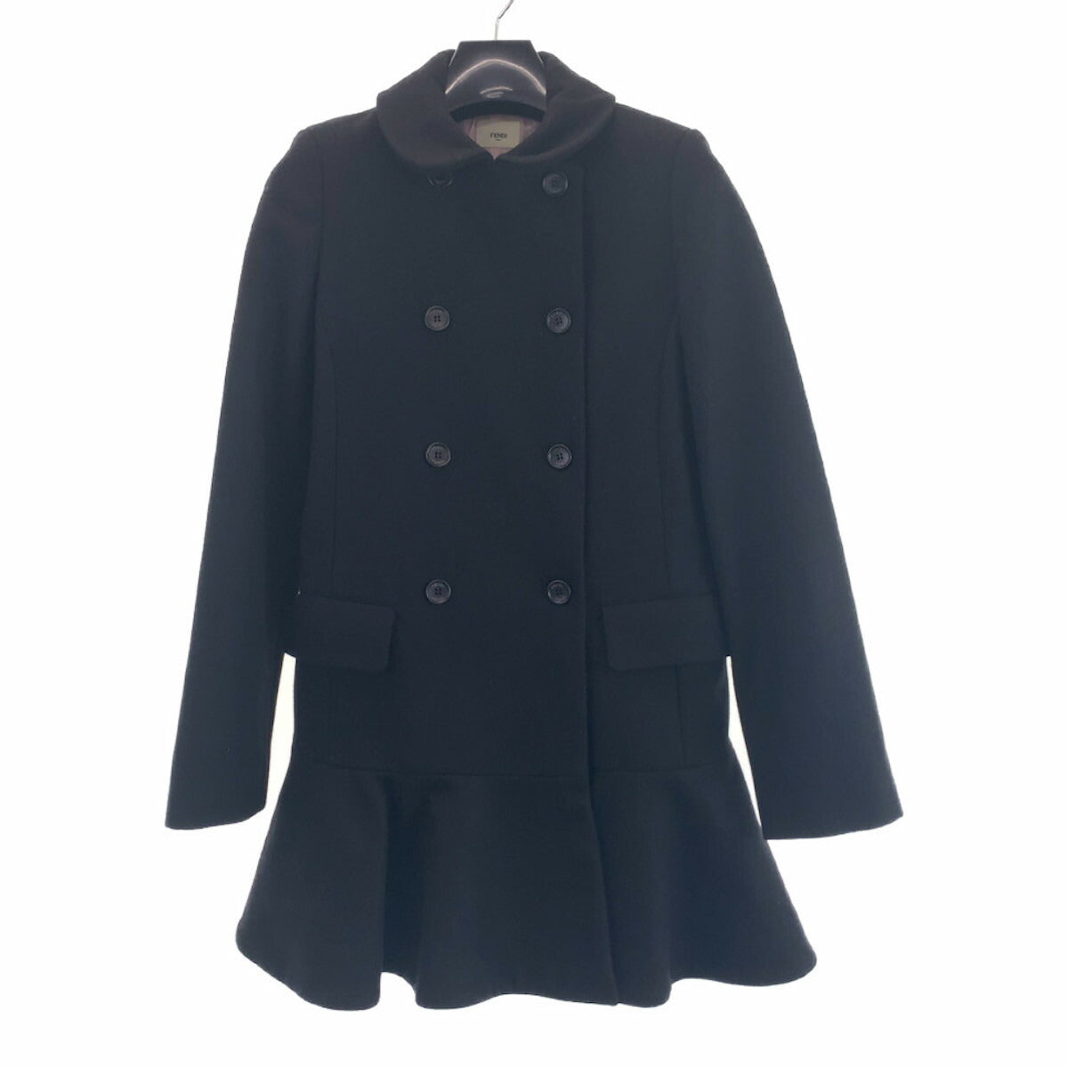 Fendi Wool/Rayon Frill Coat Semi-Long Coat