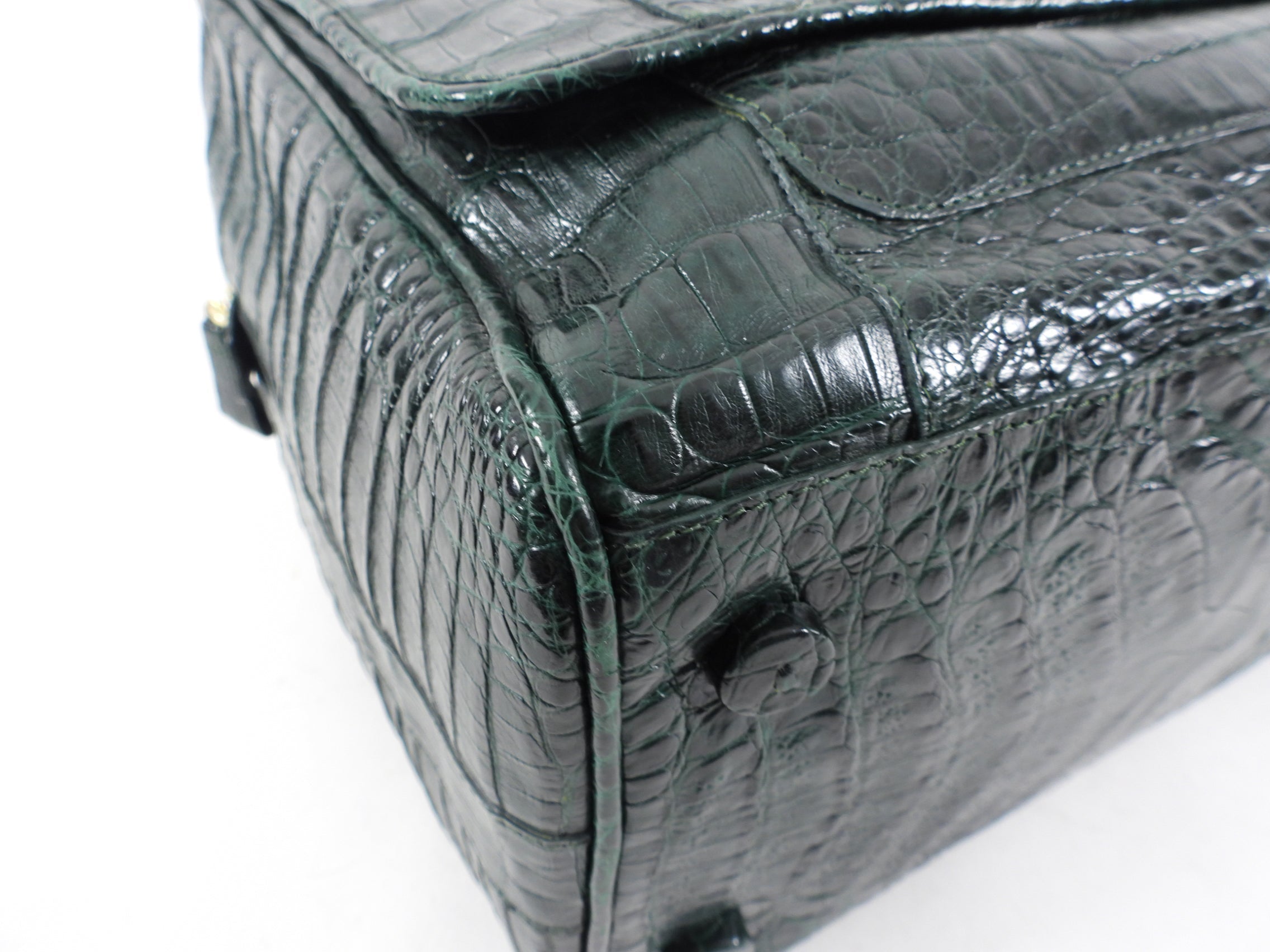 Nancy Gonzalez Dark Green Crocodile Bag