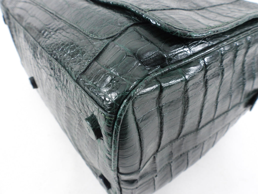 Nancy Gonzalez Dark Green Crocodile Bag