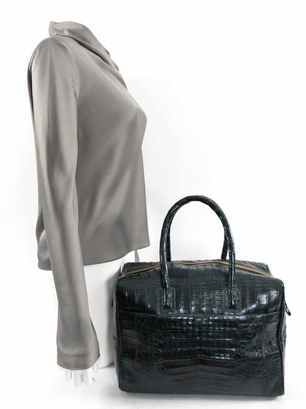 Nancy Gonzalez Dark Green Crocodile Bag