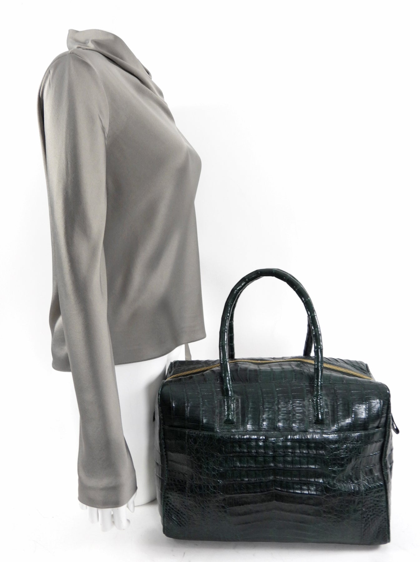 Nancy Gonzalez Dark Green Crocodile Bag