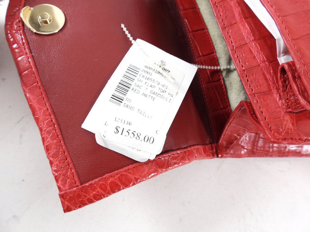 Nancy Gonzalez Red Crocodile Two Way Top Handle Bag