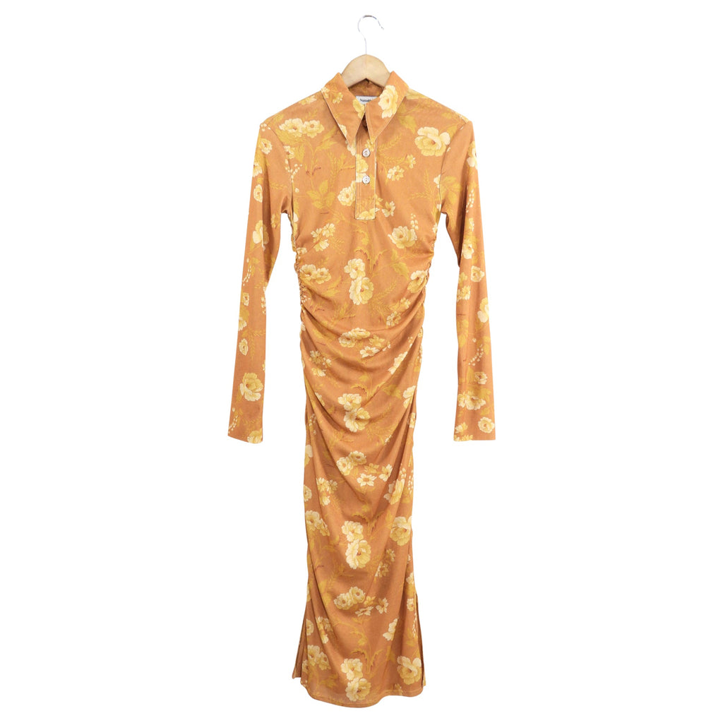 Nanushka Floral Jersey Polo Midi Dress - S (6)