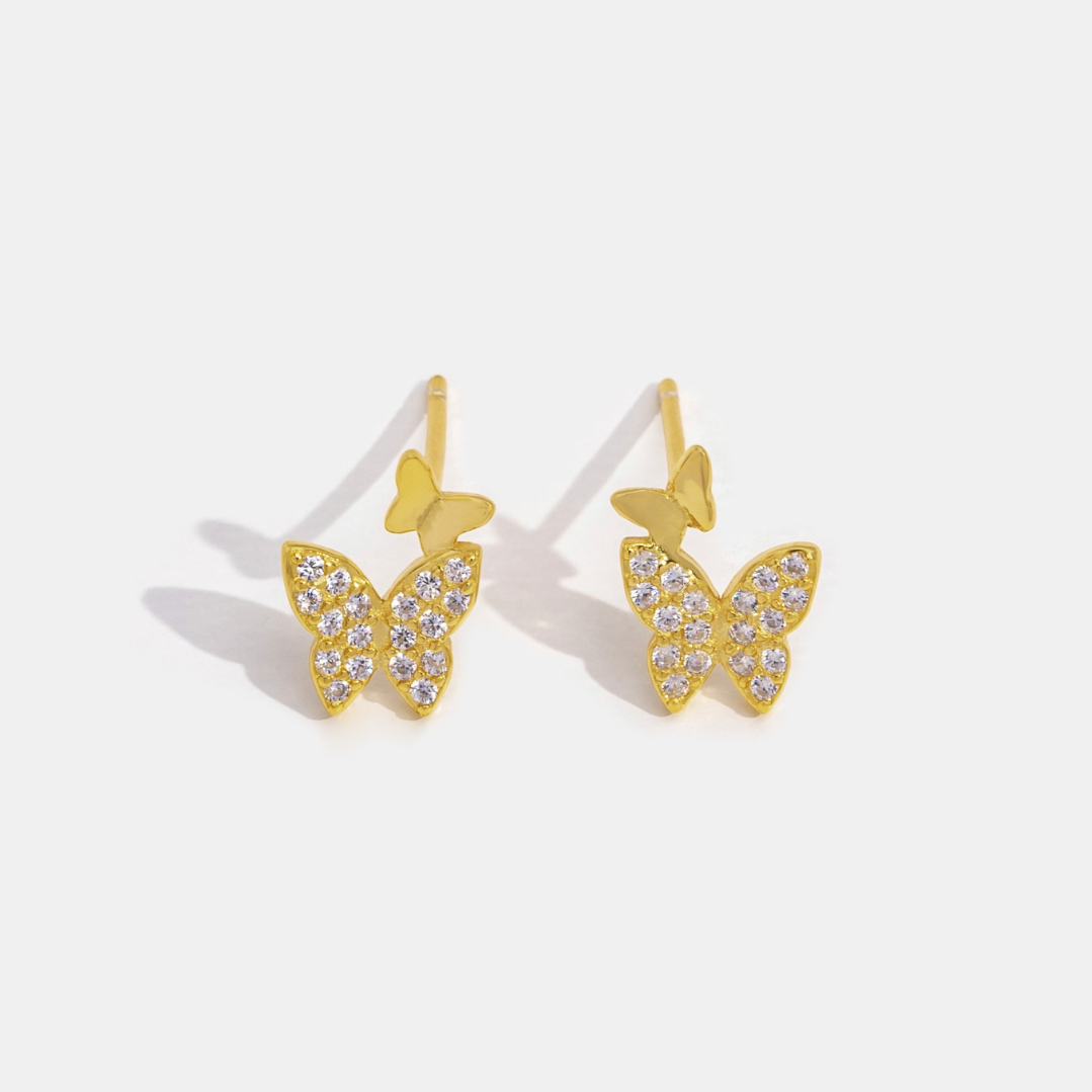 'New Beginnings' Silver Butterfly Earrings