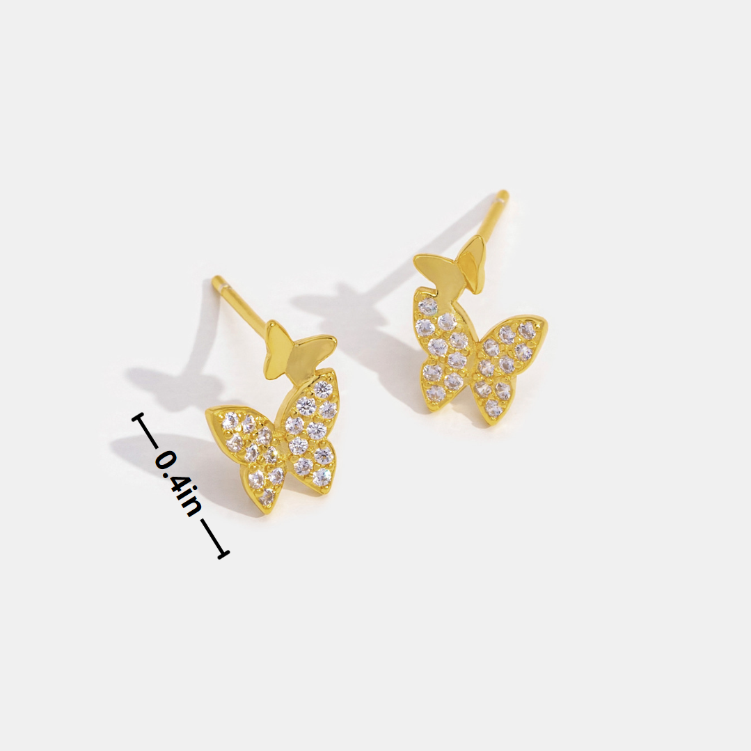 'New Beginnings' Silver Butterfly Earrings